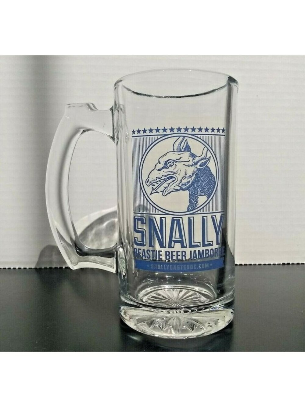 Snally Beastie Beer Collectible Glass Beer Mug With Handle 5.5" Jamboree Blue